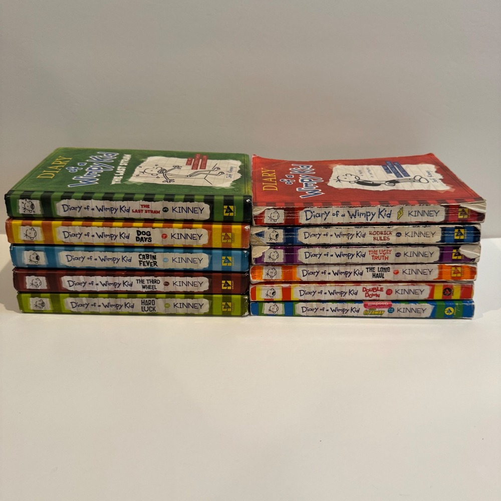 Diary of a Wimpy Kid Book Lot 11 Books Jeff Kinney Hardcover Paperback Mixed Set